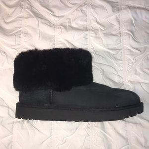 Mini Black Fuzzy UGG Boots